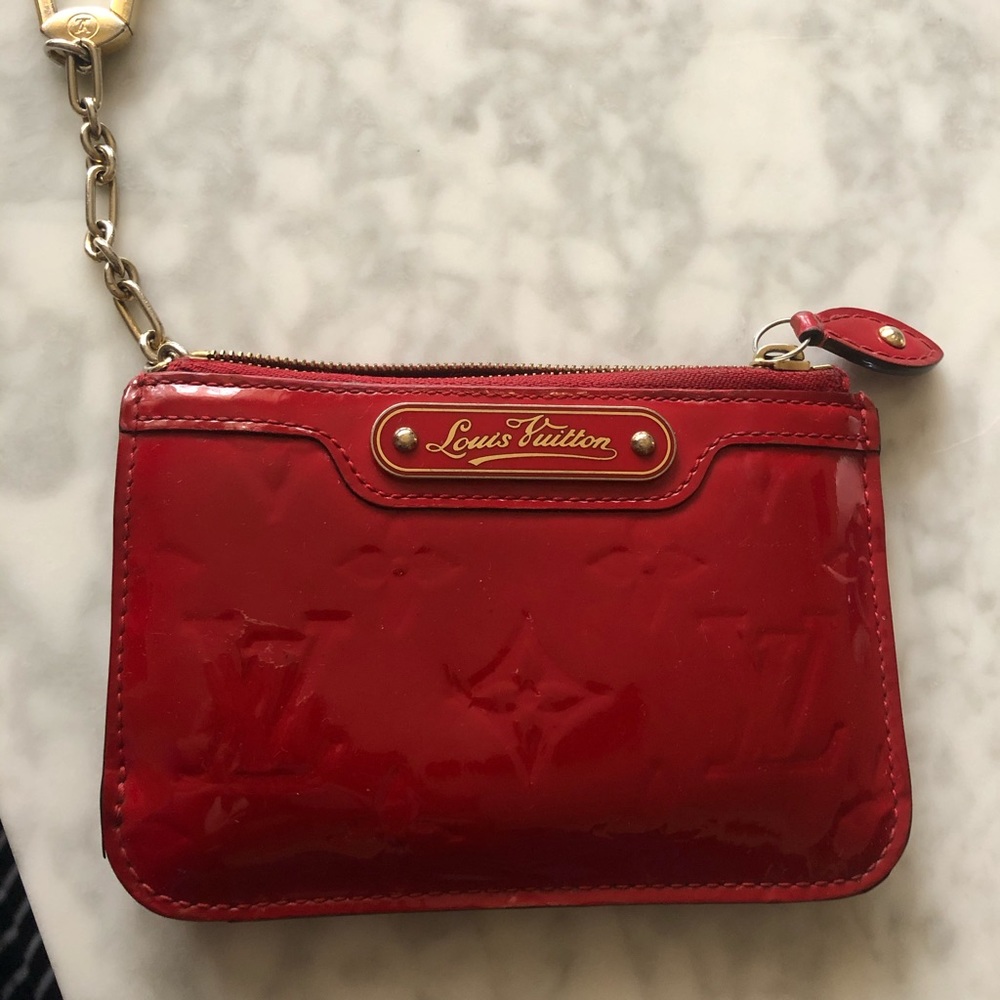 Louis Vuitton Red Key Pouch Cardholder Wallet